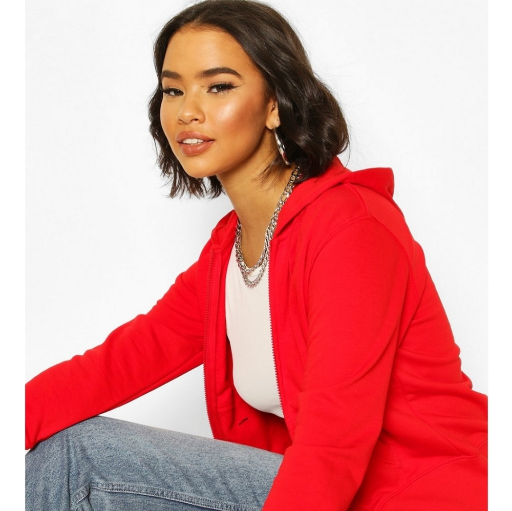 Red zip up hoodie